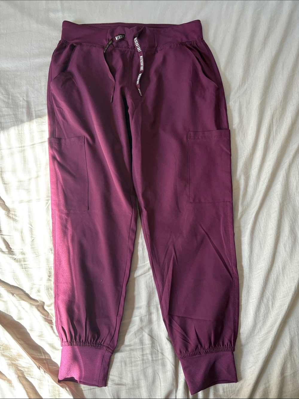 Med Couture Maroon Drawstring Jogger Pants
